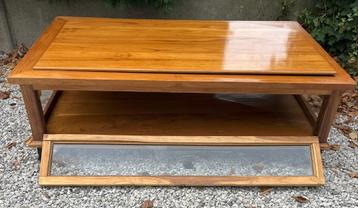 TEAK salontafel met glas beschikbaar voor biedingen