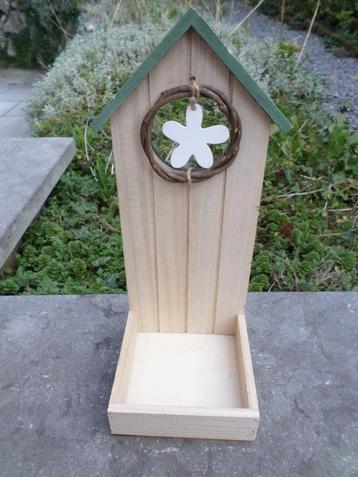 Decoratie houten bloem witte groene bruine fles sleutelkaars