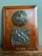 Domien Ingels : 2 plakketten ( medailles ), Antiek en Kunst, Ophalen of Verzenden