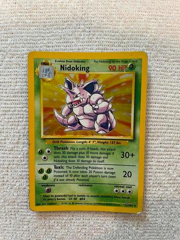 Nidoking holo base set, Enlèvement ou Envoi, Utilisé, Cartes en vrac, Foil