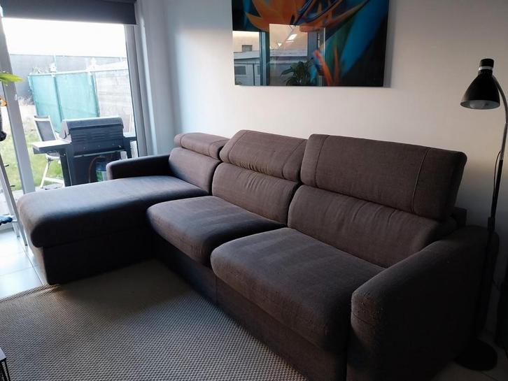 Grijze zetel (zetelbed), Huis en Inrichting, Zetels | Complete zithoeken, Gebruikt, Ophalen