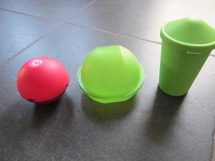 2 appeldoosjes of fruitboxen + 1 langwerpig potje met deksel, Huis en Inrichting, Keuken | Tupperware, Gebruikt, Overige typen