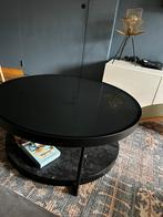 Table basse metal et verre, Huis en Inrichting, Tafels | Salontafels, Ophalen, Zo goed als nieuw, Rond, Glas