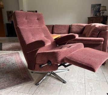 vintage kipzetel fauteuil 60-70er jaren stervoet