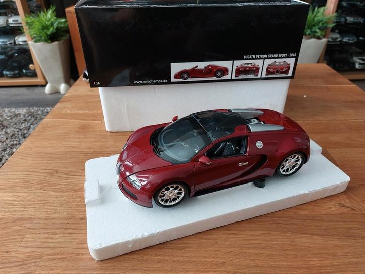 Minichamps Bugatti Veyron 2010 Grand Sport Rouge Rouge 1/18, Hobby & Loisirs créatifs, Voitures miniatures | 1:18, Comme neuf