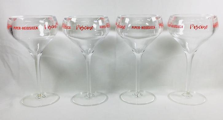 Piper Heidsieck Piscine lot van 4 champagne coupes, Verzamelen, Glas en Drinkglazen, Zo goed als nieuw, Overige typen, Ophalen of Verzenden