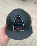 Kep Italia matt special zwart glitter en Swarovski kristal, Dieren en Toebehoren, Paardrijkleding, Ophalen, Gebruikt, Springen