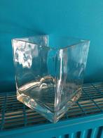 Glazen bloempot 13.5x13.5xH17.cm(kan ook voor kaars), Tuin en Terras, Ophalen of Verzenden, Zo goed als nieuw, Overige materialen
