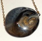 Ketting met hanger zwart en goud swirl, Handtassen en Accessoires, Kettingen, Verzenden, Zwart, Overige materialen, Met hanger