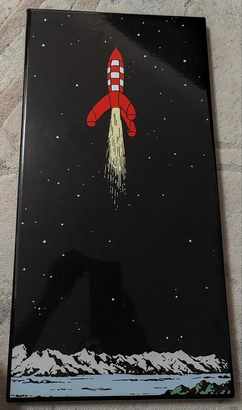 Tintin Moon emaille plaat, Verzamelen, Stripfiguren, Nieuw, Kuifje, Ophalen of Verzenden
