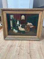 Olieverf op doek - familietafereel Ca 1800, Enlèvement