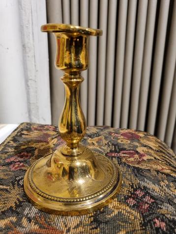 Ancien bougeoir en cuivre 15 cm pied 10 cm, Enlèvement ou Envoi, Cuivre ou Bronze