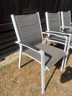 4 tuinstoelen, Ophalen, Gebruikt, Aluminium, Stapelbaar
