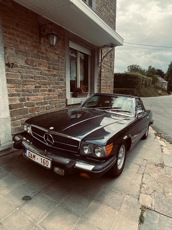 Mercedes sl r107, Auto's, Mercedes-Benz, Bedrijf, SL, Benzine, Cabriolet, 2 deurs, Zwart, Bruin, Ophalen