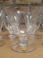14 gestreepte kristallen glazen - BLS - 9 cm x 7,5 cm - € 55, Antiek en Kunst, Ophalen