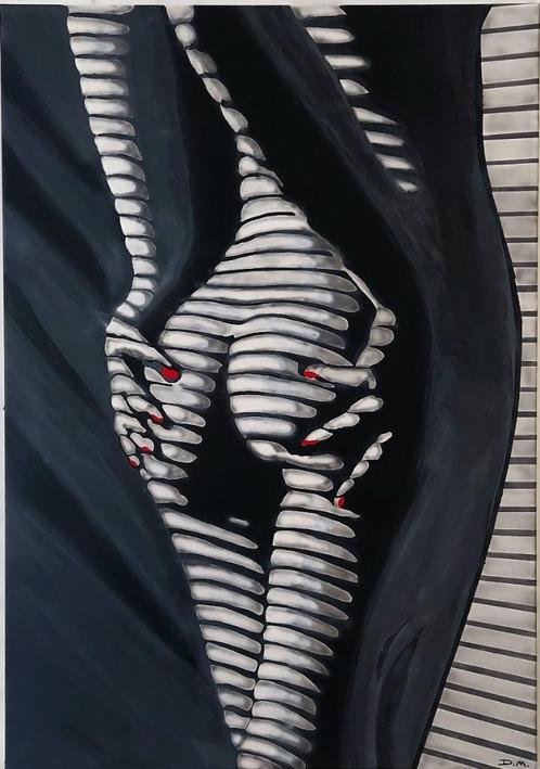 Schilderij Handgeschilderd 70x100, Antiek en Kunst, Kunst | Schilderijen | Abstract, Ophalen