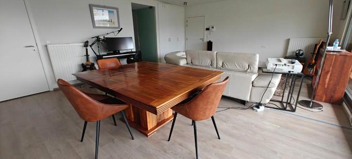 Table en teck massif poli, Maison & Meubles, Tables | Tables à manger, Utilisé, 100 à 150 cm, 150 à 200 cm, Cinq personnes ou plus