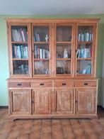 Teakhouten buffetkast, Huis en Inrichting, Kasten | Boekenkasten, Ophalen, Gebruikt, 200 cm of meer, Glas
