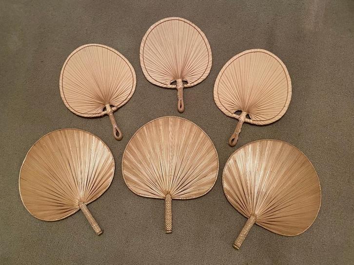 Rieten waaiers - decoratie, Maison & Meubles, Accessoires pour la Maison | Décorations murale, Comme neuf, Enlèvement ou Envoi