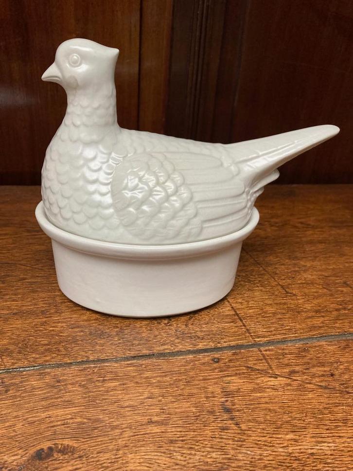 Patépot en Kommetje in de vorm van Artichoc met lepeltje, Huis en Inrichting, Keuken | Servies, Zo goed als nieuw, Kom(men), Porselein