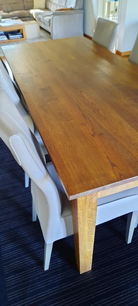 eiken tafel, Huis en Inrichting, Tafels | Eettafels, Zo goed als nieuw, 50 tot 100 cm, 200 cm of meer, Vijf personen of meer, Rechthoekig