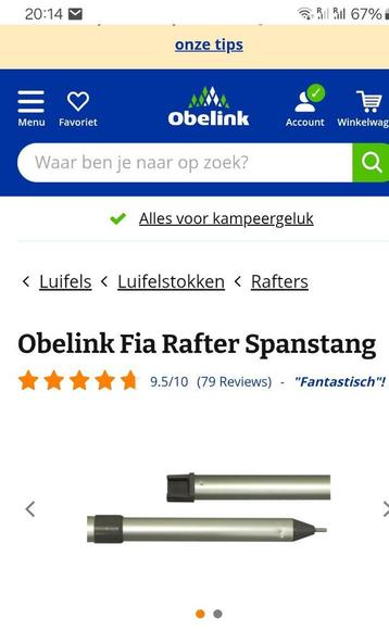 Zijstangen voor Fiamma luifel beschikbaar voor biedingen