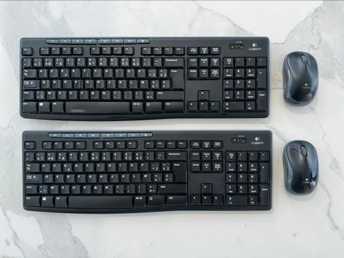 2x draadloze set keyboard (K270) & muis (M185) Logitech, Computers en Software, Toetsenborden, Zo goed als nieuw, Azerty, Draadloos