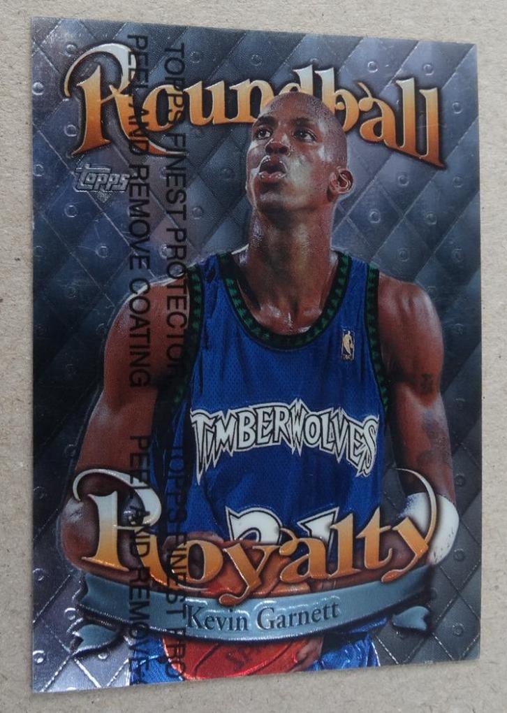98 Topps 'Roundball Royalty' Garnett (chrome)#R2 w/peel, Hobby en Vrije tijd, Stickers en Plaatjes, Nieuw, Plaatje, Verzenden