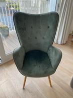 Fauteuil vert avec dossier capitonné – style élégant, Ophalen, Zo goed als nieuw, Hout
