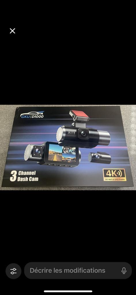GKU D1000 – Dashcam 3-Canaux 4K + GPS + Wi-Fi  – Belgique, Autos : Divers, Carkits, Comme neuf, Enlèvement ou Envoi