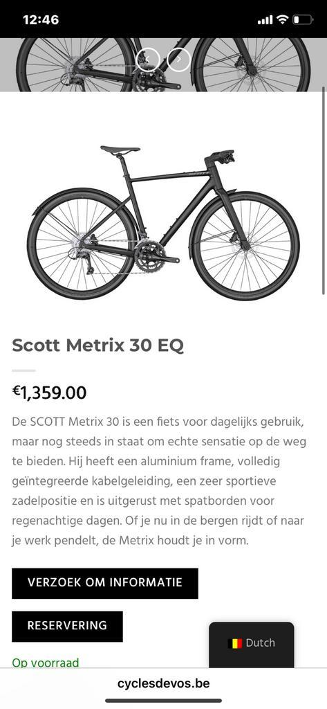 Scott Metrix 30 EQ 2023 maat S 52, Fietsen en Brommers, Fietsen | Dames | Sportfietsen en Toerfietsen, Zo goed als nieuw, Ophalen