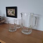 Waterkaraf en twee glazen, Antiek en Kunst, Antiek | Glaswerk en Kristal, Ophalen of Verzenden