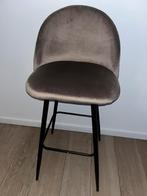 Barstoelen beige velvet zoals nieuw, Huis en Inrichting, Barkrukken, 2 krukken, Ophalen, Zo goed als nieuw, Met voetsteun