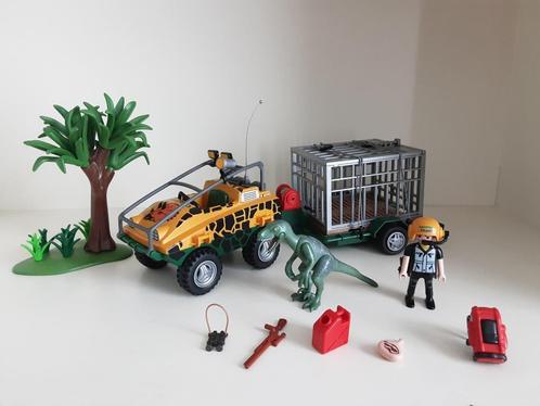PLaymobil dinojager met dinotransprort - compleet, Kinderen en Baby's, Speelgoed | Playmobil, Zo goed als nieuw, Complete set