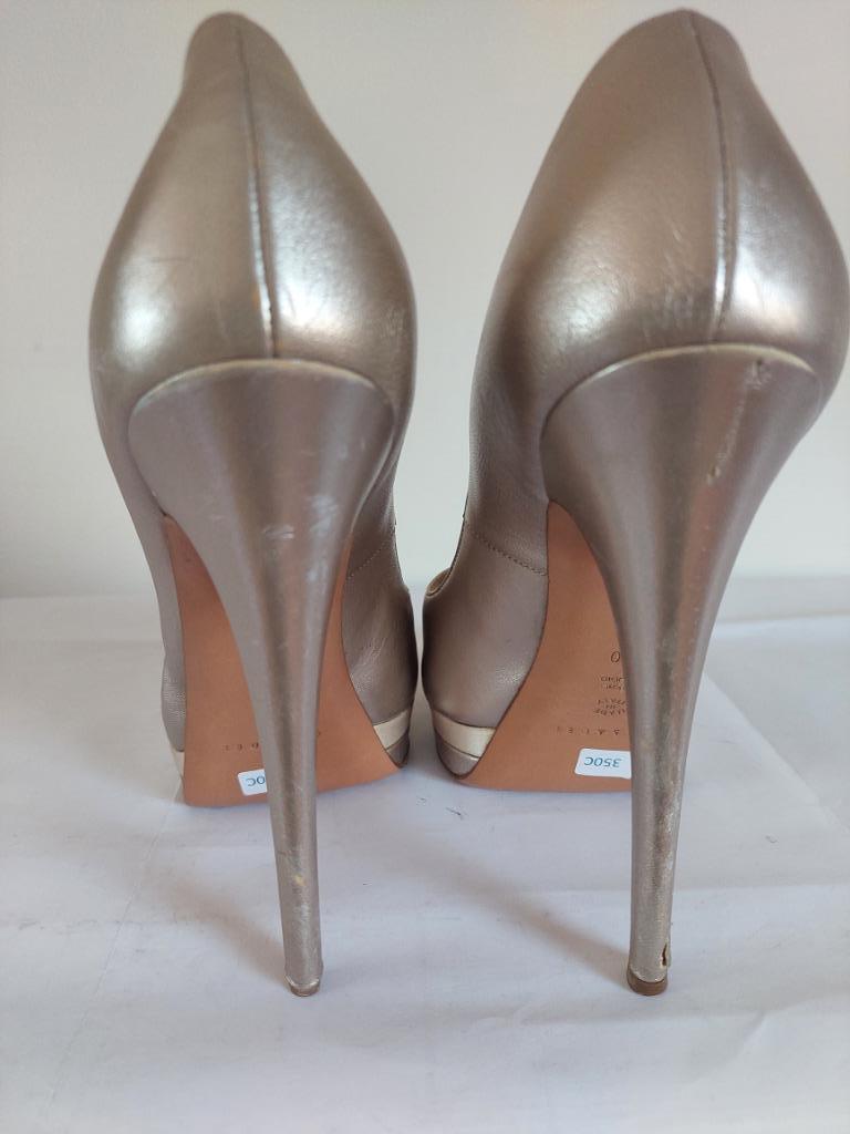 350C* Casadei - sexy zilveren pumps met peeptoe (40), Pumps, Overige kleuren, Verzenden, Gedragen