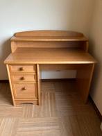 Massief houten bureau, kleur lichte eik, 114x63x73, Ophalen of Verzenden, Zo goed als nieuw, Bureau