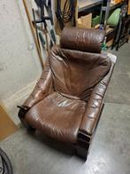 Vintage design zetel te koop, Ophalen, Eenpersoons, 75 tot 100 cm, Hout