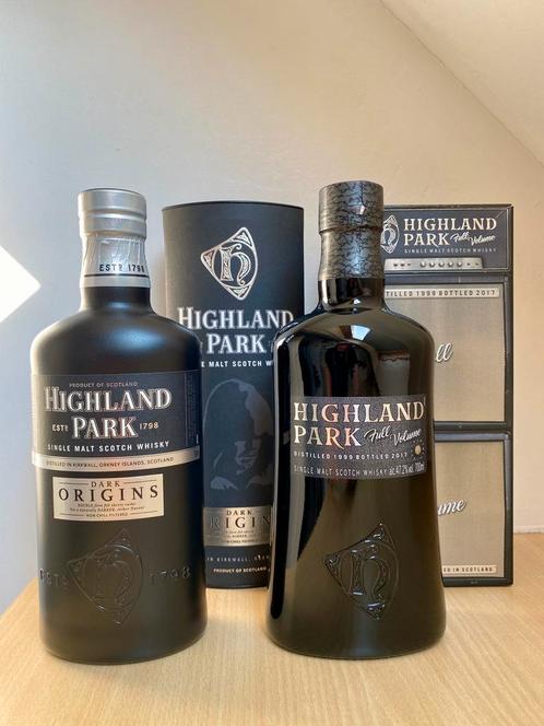 Highland park 1x Dark Origins + 1x Full Volume (NL), Collections, Vins, Neuf, Autres types, Enlèvement ou Envoi