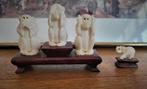 Sculptuur 3 wijsheidsapen en Japanse olifant, Verzamelen, Verzenden, Zo goed als nieuw, Dier
