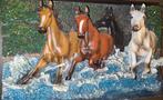 3D schilderij paarden galopperen door water, Ophalen