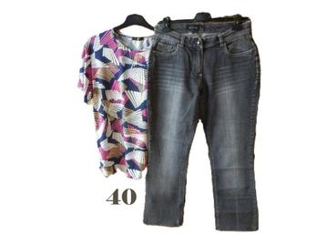 (15)- jeans femme t.40 gris - in linea -  beschikbaar voor biedingen