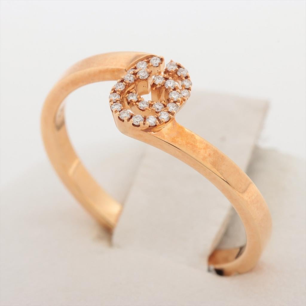 Gucci GG Diamond hardloopring, Handtassen en Accessoires, Ringen, Gebruikt, Dame, Geel, Goud, Met edelsteen, Verzenden