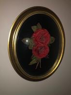 Ovale kader met rozen, Antiek en Kunst, Curiosa en Brocante, Ophalen