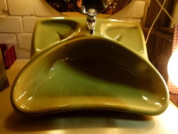 vintage wastafel lavabo Luigi Colani moosgrün 70er, Verzamelen, Retro, Huis en Inrichting, Ophalen