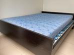 Bed + matras, Huis en Inrichting, Ophalen, Gebruikt, Bruin, Tweepersoons