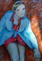 Gefixeerde tekening in  pastelkrijt, Ophalen