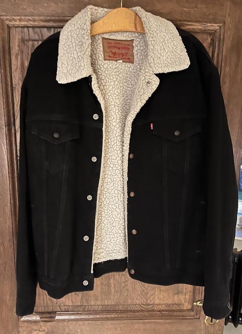 LEVI'S: zeldzame retro "1998 trucker sherpa jacket, Kleding | Heren, Jassen | Winter, Gedragen, Maat 56/58 (XL), Zwart, Ophalen