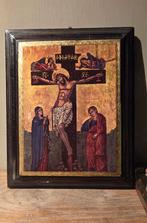 Byzantijns-orthodox icoon/kruisiging, Antiek en Kunst, Antiek | Religieuze voorwerpen, Ophalen of Verzenden