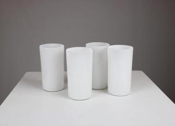 witglazen opaline glazen / vaasjes / houder voor theelichtje beschikbaar voor biedingen
