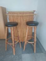 Tikibar met 2 krukken - authentieke vintage, Huis en Inrichting, Ophalen, Gebruikt, Inclusief barstoelen